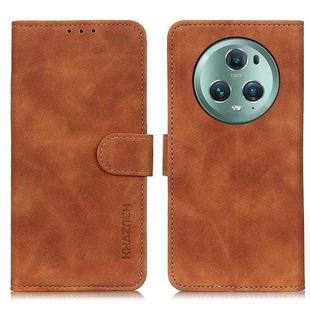 For Honor Magic5 Pro KHAZNEH Retro Texture Flip Leather Phone Case(Brown)