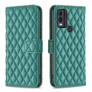 For Nokia C22 Diamond Lattice Wallet Flip Leather Phone Case(Green)