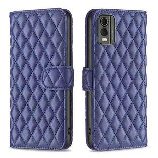 For Nokia C32 Diamond Lattice Wallet Flip Leather Phone Case(Blue)