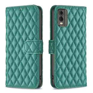 For Nokia C32 Diamond Lattice Wallet Flip Leather Phone Case(Green)