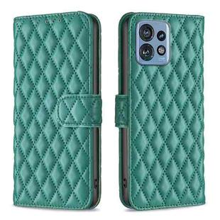 For Motorola Edge 40 Pro 5G / Moto X40 / X40 Pro Diamond Lattice Wallet Flip Leather Phone Case(Green)