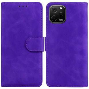 For Huawei nova Y61 / Enjoy 50z Skin Feel Pure Color Flip Leather Phone Case(Purple)