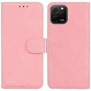 For Huawei nova Y61 / Enjoy 50z Skin Feel Pure Color Flip Leather Phone Case(Pink)