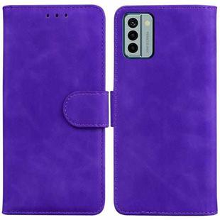 For Nokia G22 Skin Feel Pure Color Flip Leather Phone Case(Purple)