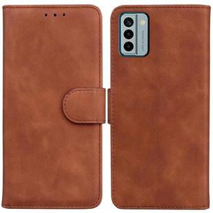 For Nokia G22 Skin Feel Pure Color Flip Leather Phone Case(Brown)