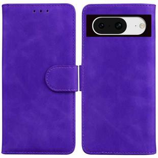 For Google Pixel 8 Skin Feel Pure Color Flip Leather Phone Case(Purple)