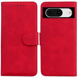 For Google Pixel 8 Skin Feel Pure Color Flip Leather Phone Case(Red)