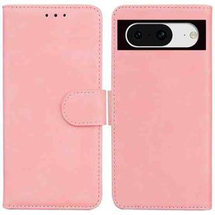 For Google Pixel 8 Skin Feel Pure Color Flip Leather Phone Case(Pink)