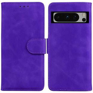For Google Pixel 8 Pro Skin Feel Pure Color Flip Leather Phone Case(Purple)
