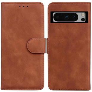 For Google Pixel 8 Pro Skin Feel Pure Color Flip Leather Phone Case(Brown)