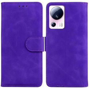 For Xiaomi 13 Lite / Civi 2 Skin Feel Pure Color Flip Leather Phone Case(Purple)