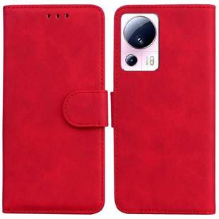 For Xiaomi 13 Lite / Civi 2 Skin Feel Pure Color Flip Leather Phone Case(Red)