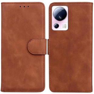 For Xiaomi 13 Lite / Civi 2 Skin Feel Pure Color Flip Leather Phone Case(Brown)