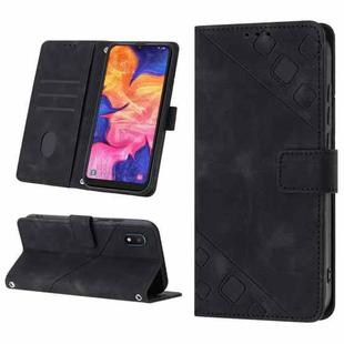 For Samsung Galaxy A10e / A20e Skin-feel Embossed Leather Phone Case(Black)
