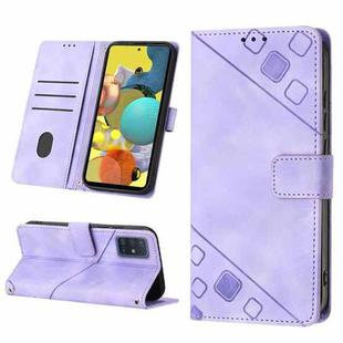 For Samsung Galaxy A51 5G / A51 JP Version Skin-feel Embossed Leather Phone Case(Light Purple)