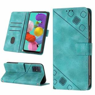 For Samsung Galaxy A51 / M40s Skin-feel Embossed Leather Phone Case(Green)