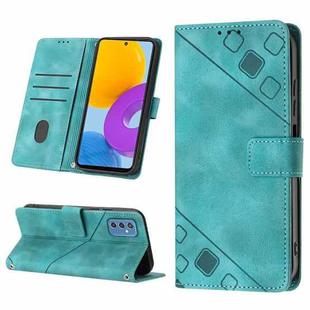 For Samsung Galaxy M52 5G Skin-feel Embossed Leather Phone Case(Green)