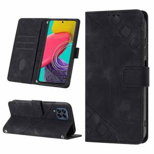 For Samsung Galaxy M53 5G Skin-feel Embossed Leather Phone Case(Black)