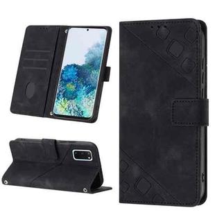 For Samsung Galaxy S20 Skin-feel Embossed Leather Phone Case(Black)