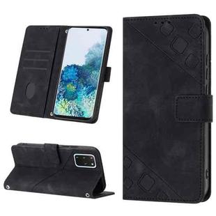For Samsung Galaxy S20+ Skin-feel Embossed Leather Phone Case(Black)
