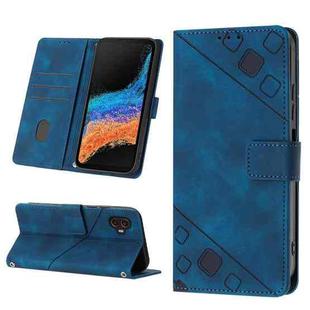 For Samsung Galaxy Xcover6 Pro Skin-feel Embossed Leather Phone Case(Blue)