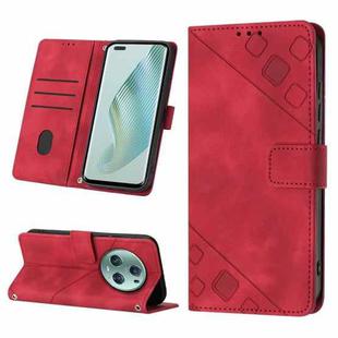 For Honor Magic5 Pro Skin-feel Embossed Leather Phone Case(Red)