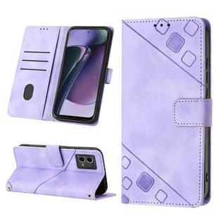 For Motorola Moto G Stylus 5G 2023 Skin-feel Embossed Leather Phone Case(Light Purple)