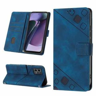 For Motorola Moto G Stylus 5G 2023 Skin-feel Embossed Leather Phone Case(Blue)