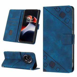 For OnePlus Ace 2 5G / 11R 5G Skin-feel Embossed Leather Phone Case(Blue)