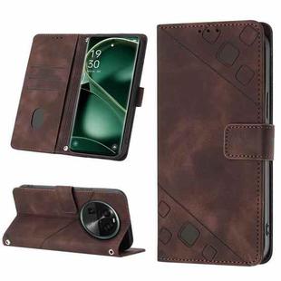 For OPPO Find X6 Skin-feel Embossed Leather Phone Case(Brown)