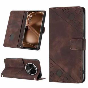 For OPPO Find X6 Pro Skin-feel Embossed Leather Phone Case(Brown)