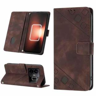 For Realme GT Neo 5 5G / GT3 Skin-feel Embossed Leather Phone Case(Brown)