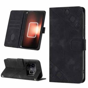 For Realme GT Neo 5 5G / GT3 Skin-feel Embossed Leather Phone Case(Black)