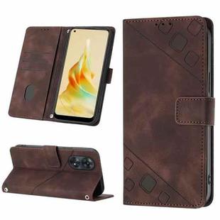 For OPPO Reno8 T 4G Foreign Skin-feel Embossed Leather Phone Case(Brown)