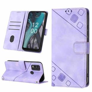 For Nokia C22 Skin-feel Embossed Leather Phone Case(Light Purple)