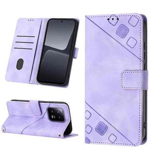 For Xiaomi 13 Pro Skin-feel Embossed Leather Phone Case(Light Purple)