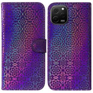 For Huawei nova Y61 / Enjoy 50z Colorful Magnetic Buckle Leather Phone Case(Purple)