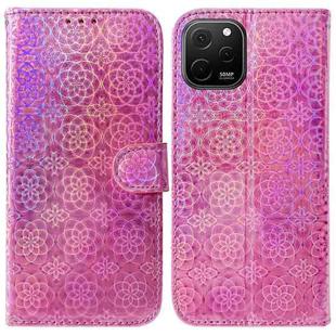 For Huawei nova Y61 / Enjoy 50z Colorful Magnetic Buckle Leather Phone Case(Pink)