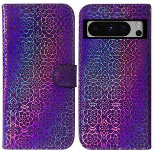 For Google Pixel 8 Pro Colorful Magnetic Buckle Leather Phone Case(Purple)
