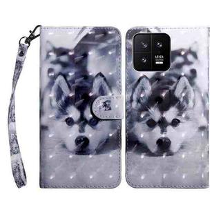 For Xiaomi 13 3D Painted Pattern Leather Phone Case(Husky)