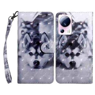 For Xiaomi 13 Lite 3D Painted Pattern Leather Phone Case(Husky)