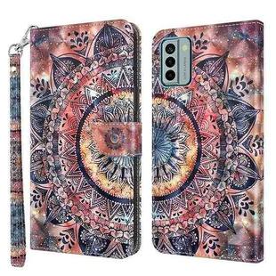For Nokia G22 3D Painted Pattern Leather Phone Case(Colorful Mandala)