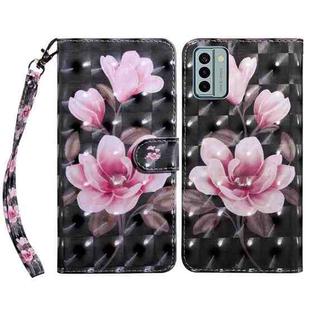 For Nokia G22 3D Painted Pattern Leather Phone Case(Pink Flower)