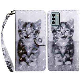 For Nokia G22 3D Painted Pattern Leather Phone Case(Smile Cat)