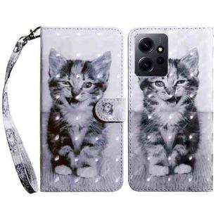 For Xiaomi Redmi Note 12 4G Global 3D Painted Pattern Leather Phone Case(Smile Cat)