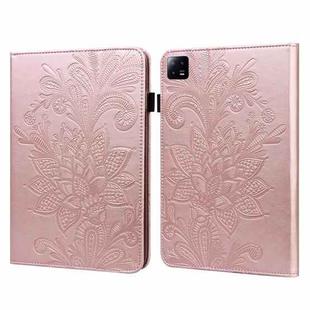 For Xiaomi Pad 6 Lace Flower Embossing Pattern Leather Tablet Case(Rose Gold)