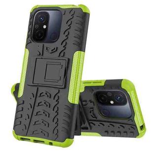 For Xiaomi Redmi 12C Tire Texture TPU + PC Phone Case with Holder(Green)