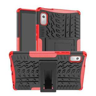 For Lenovo Tab M9 Tire Texture TPU + PC Tablet Case with Holder(Red)