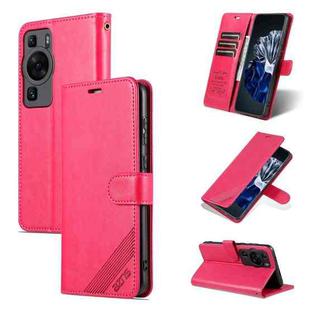 For Huawei P60 / P60 Pro AZNS Sheepskin Texture Flip Leather Phone Case(Red)