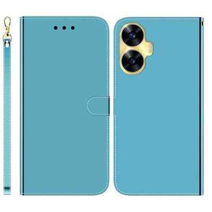 For Realme C55 Imitated Mirror Surface Leather Phone Case(Blue)